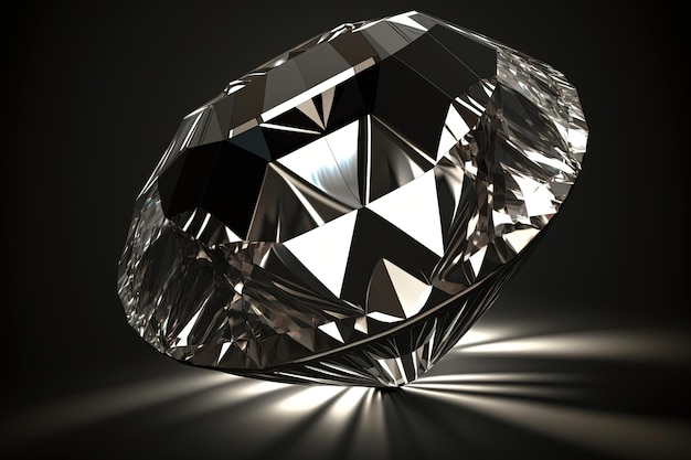 A closeup of a diamond on a black background showcases the highend jewelry and luxury design with the precious stone exuding elegance and sophistication AI