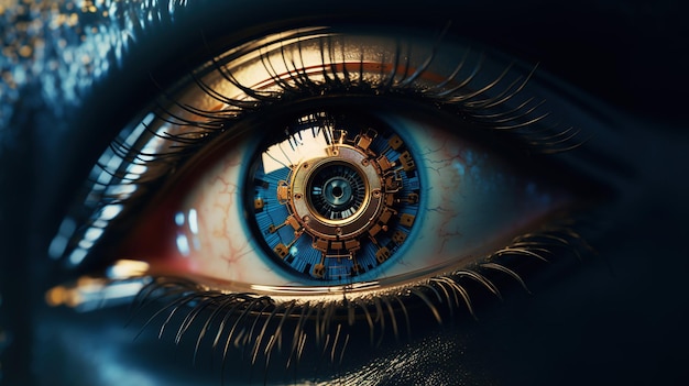 Closeup of a Digital Eye Generative AI