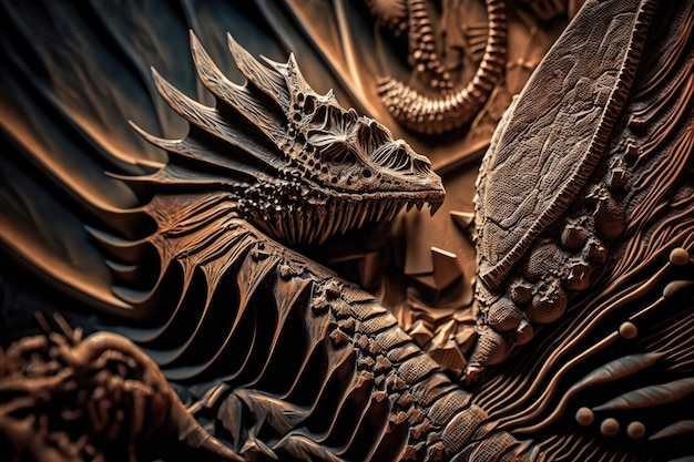 Closeup of dinosaur fossils with the intricate details revealed in stunning high resolution
