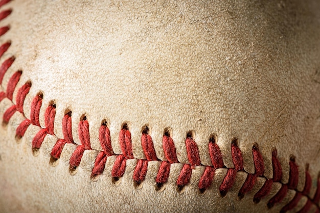 Closeup of a dirty baseball