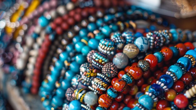 CloseUp of a Display of Cozy Multistrand Bracelet in Different Style