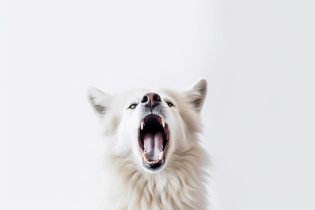 Closeup dog screaming Generate Ai