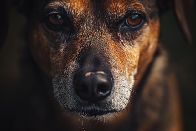 Closeup of Dogs Face With Blurry Background