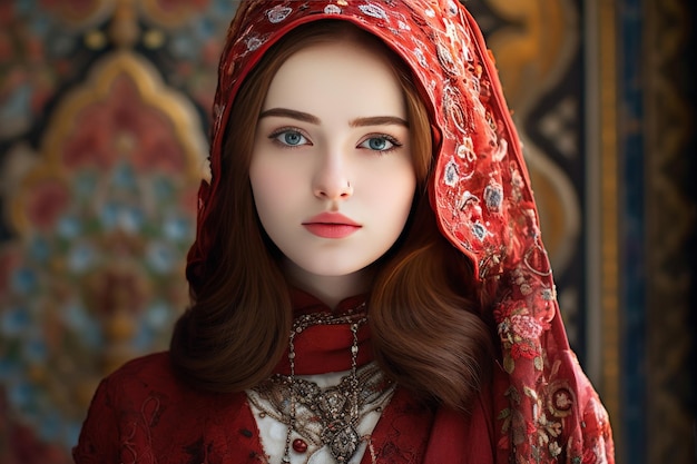 CloseUp of Doll With Red Headdress