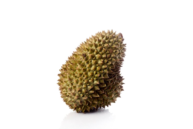 Closeup of durian fruits isolated on white