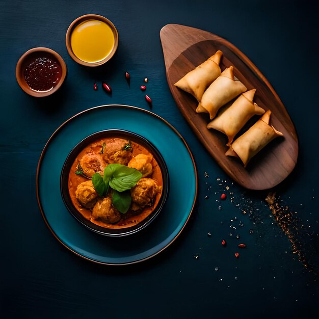 closeup of a durum or a burrito filled with chicken meat cooked with different vegetables such as o