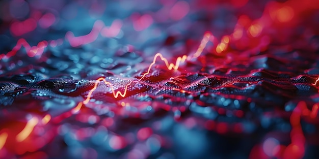 Closeup of an ECG monitor displaying Atrial Fibrillation pattern symbolizing emergency medical care and heart health Concept Emergency Medical Care Heart Health Atrial Fibrillation ECG Monitor