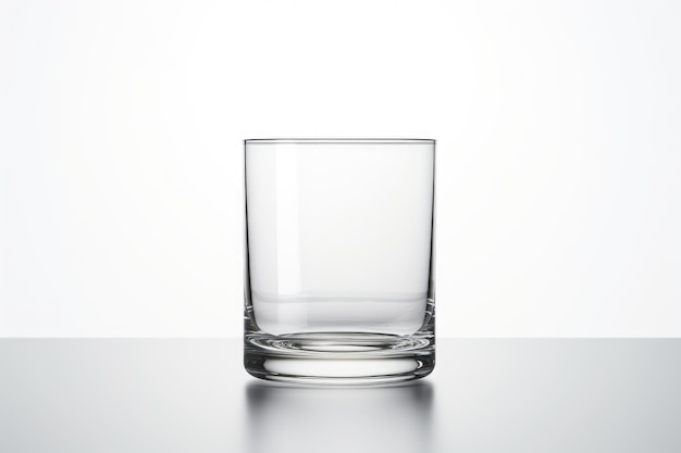 Closeup Empty glass on white background