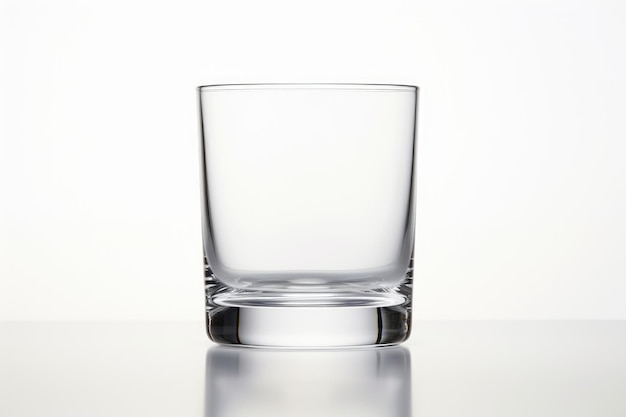 Photo closeup empty glass on white background