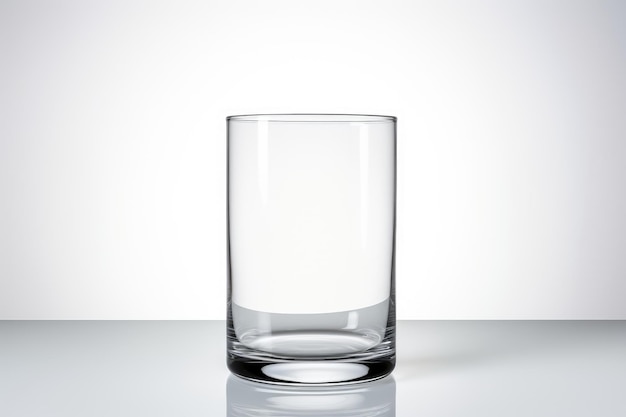 Photo closeup empty glass on white background