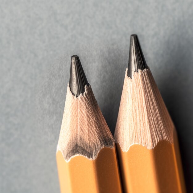 Photo closeup of the end of a graphite pencil