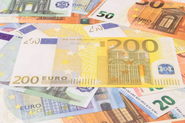 Closeup of European union currency