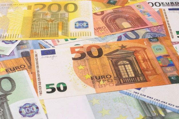 Closeup of European union currency