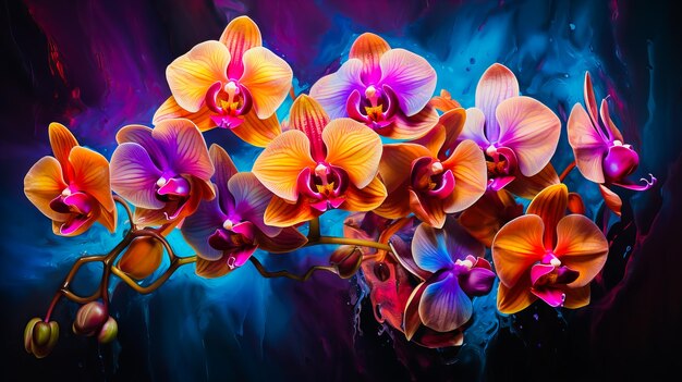 Closeup of an Exotic Orchid Beauty in Vibrant Colors