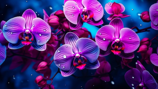 Photo closeup of an exotic orchid beauty in vibrant colors
