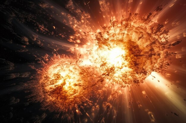 Closeup of explosions in the sun with bursts of light and heat visible created with generative ai