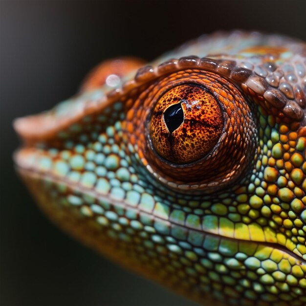 A CloseUp of an Eye on a Chameleon Lizard