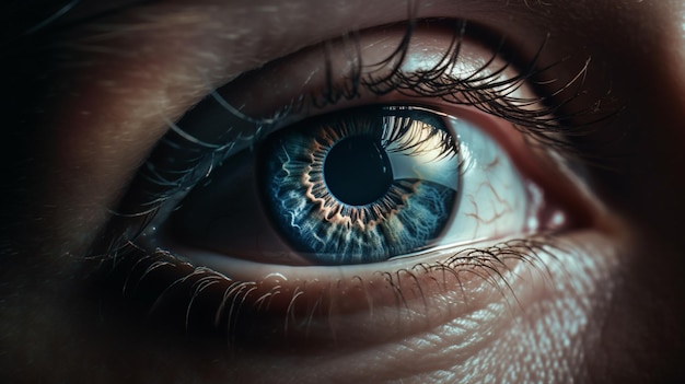 Closeup of an eye of a womangenerative ai