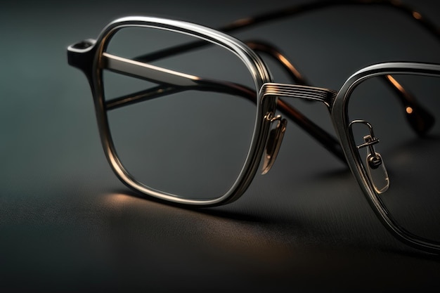 Closeup of eyeglasses AI generated