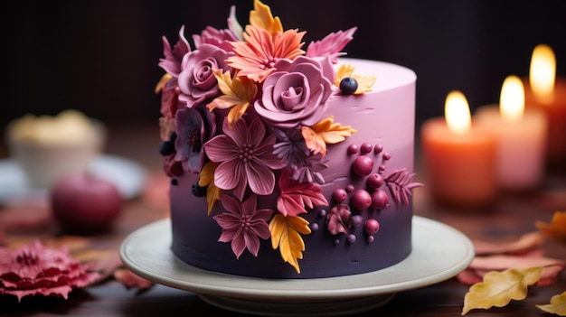 Closeup of a Fall Cake from Recipe Magazine AI Generated