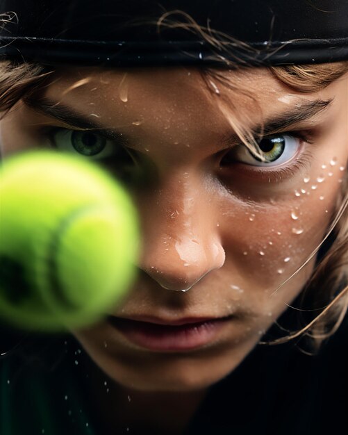 Foto un primo piano di una tennista