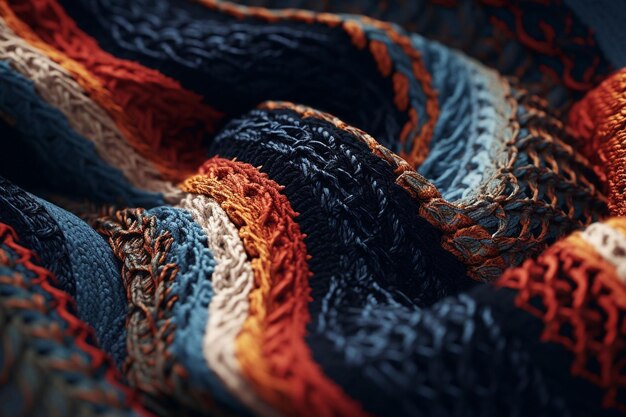 A closeup of a finished knitting project with Generative ai