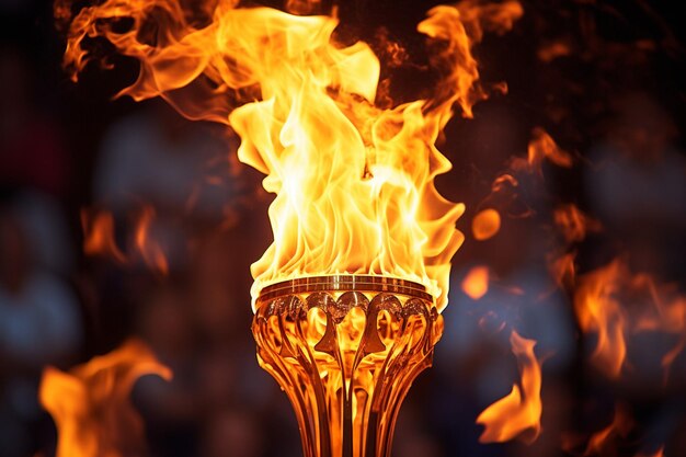 Closeup of flames roaring from a candle