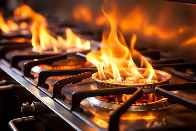 Closeup of flames roaring from a candle