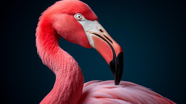 Photo closeup of a flamingo isolated on a transparent background