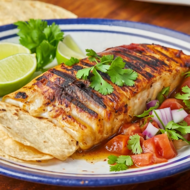 CloseUp of Flavorful Pescado Zarandeado Traditional Mexican Cuisine