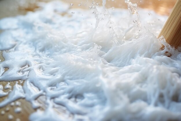 Photo closeup of floor washing mop