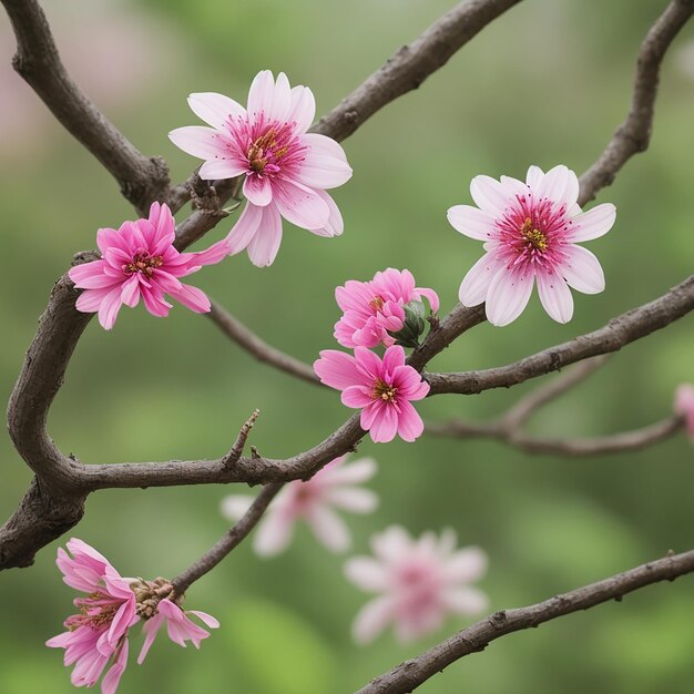 AIによって生成された木の枝の花のクローズアップ