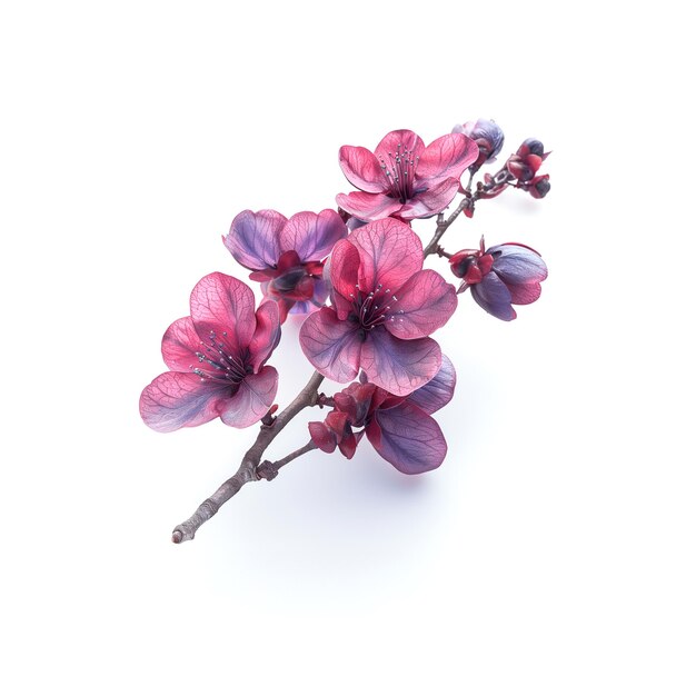 Photo closeup of a flower on white background generative ai
