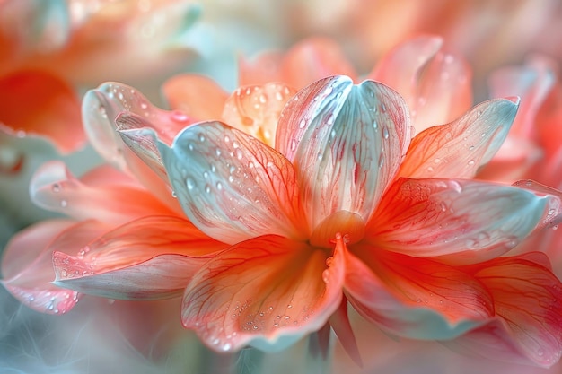 A closeup of a flower with its petals blurred by motion