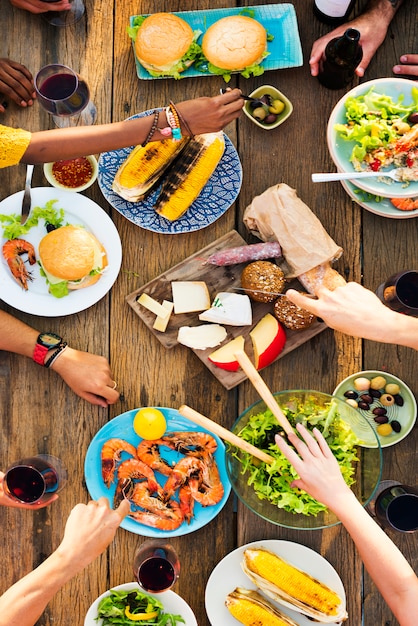 Closeup of food in the party