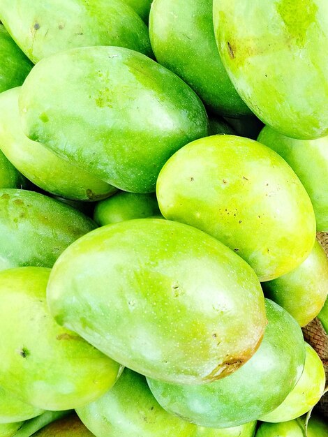 Closeup of Fresh Green Mangoes