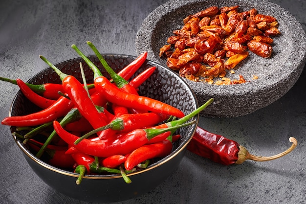 Closeup on  fresh hot chili peppers