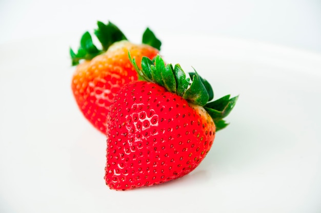 Closeup fresh juicy strawberry fruit