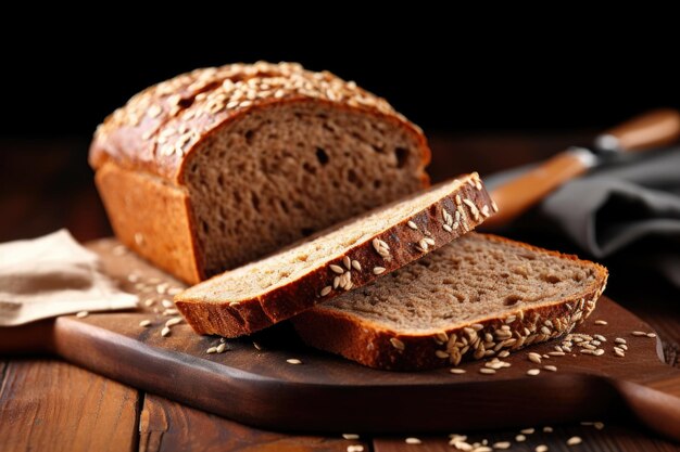 Closeup of fresh multigrain bread slices