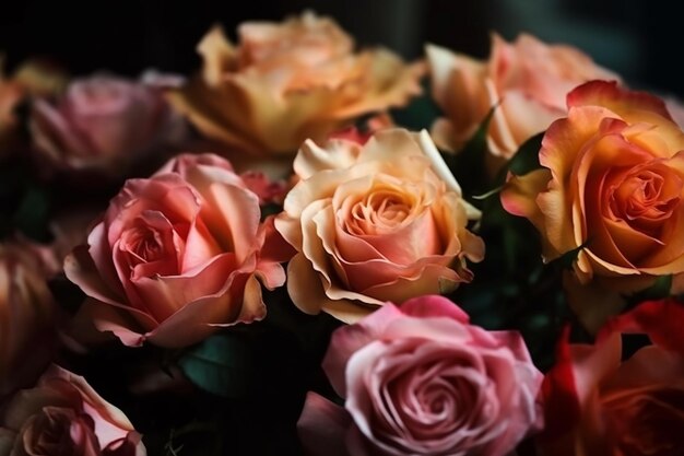 CloseUp of Fresh Pink Roses