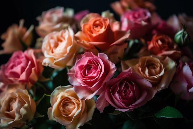 CloseUp of Fresh Pink Roses