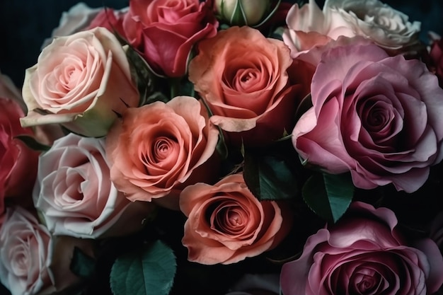 CloseUp of Fresh Pink Roses