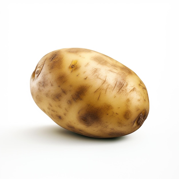 A closeup fresh Potato isolated on white background