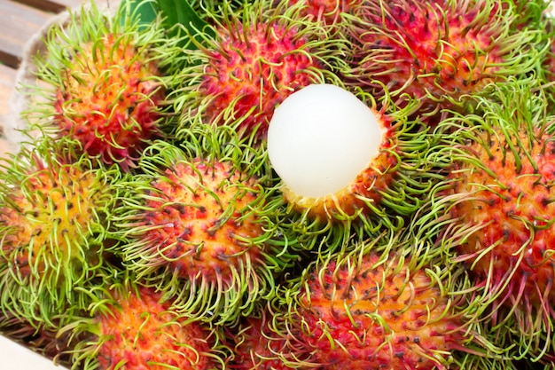 Closeup fresh rambutans