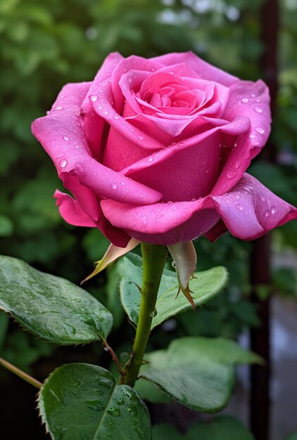 Closeup of fresh rose flower