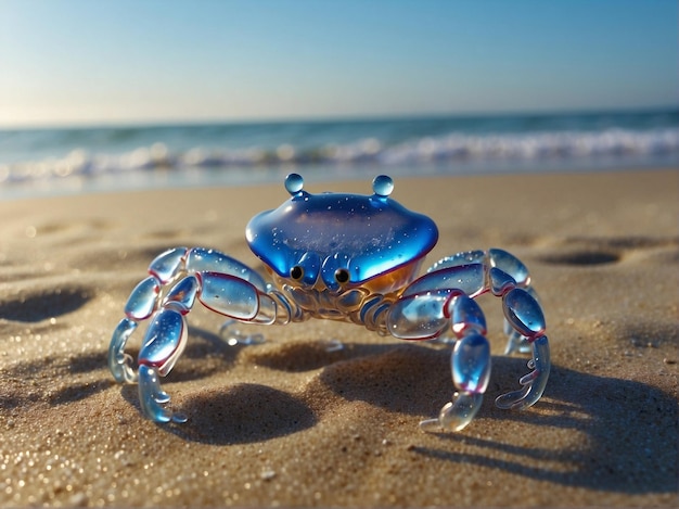 Closeup of a Freshwater Crab on the Beach