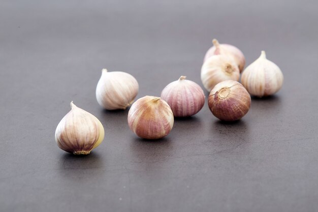 Closeup from chinese bulb garlics