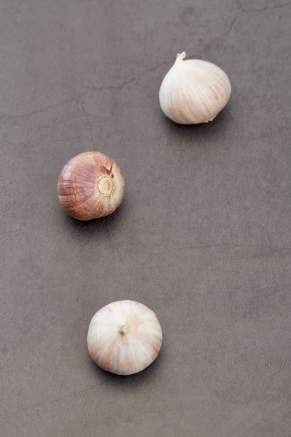 Closeup from chinese bulb garlics