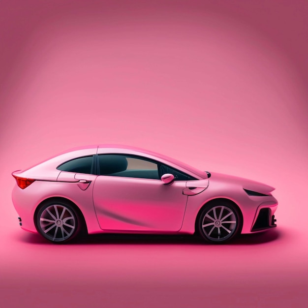 Closeup on front of generic and unbranded pink cars sport car wallpaper Ai Generative