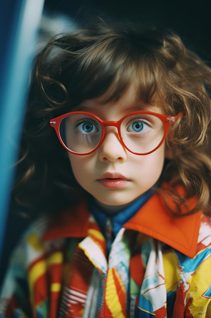 Closeup funny Child with glasses